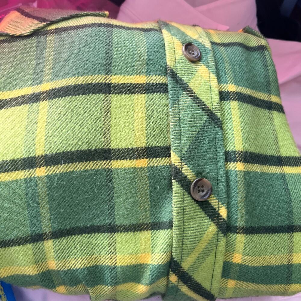 Aviator Nation Plaid Flannel Light Weight Unisex Western Shirt in Avocado Plaid - Picture 13 of 15